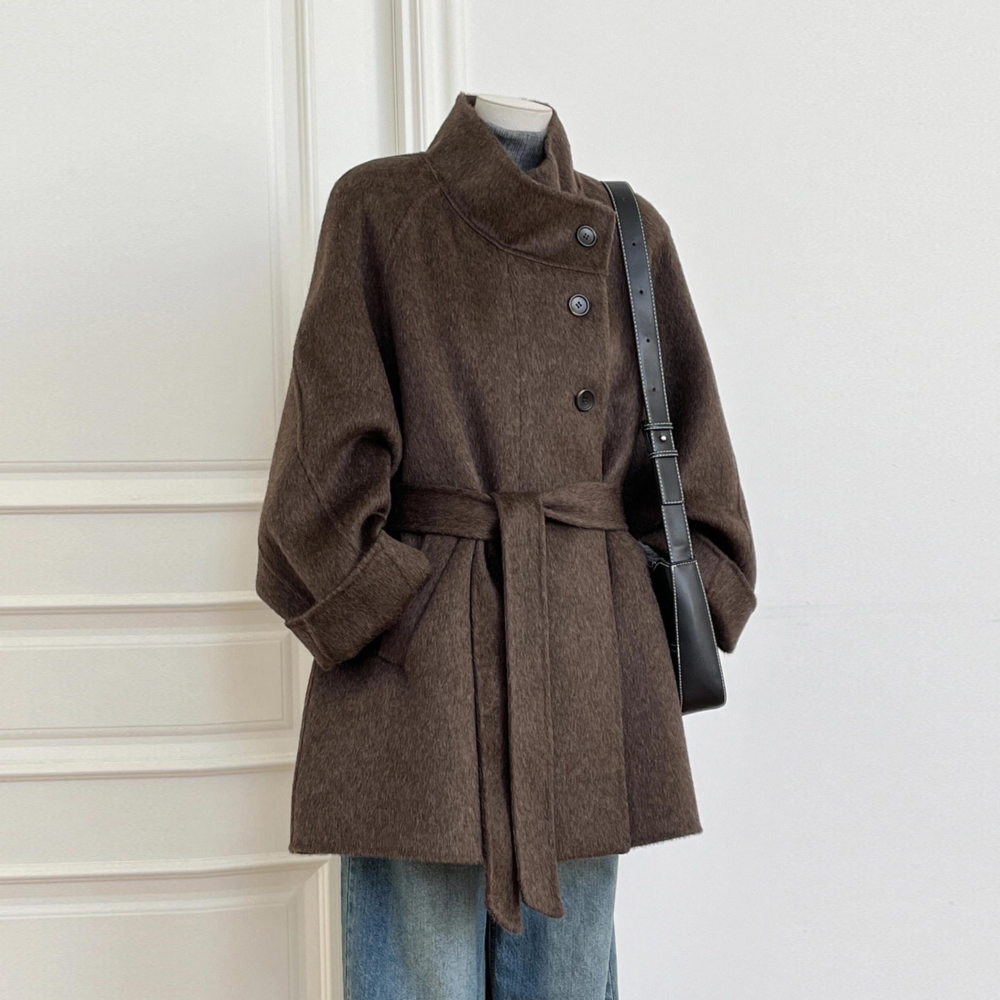 新款秋冬独特超好看呢子大衣女入冬季毛呢外套加厚小个子短款女装