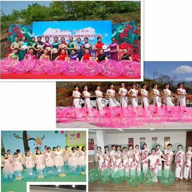 广场舞蹈伞演出道具伞透明绢纱伞结实实木杆跳P舞伞工艺油纸伞包,家居饰品,工艺伞,淘宝优惠券,粉丝福利购,淘宝优惠卷