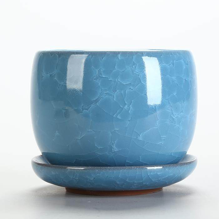 果冻色紫b砂多肉植物冰裂彩釉陶瓷花盆托盘水土培手工花器包邮,家居饰品,花盆,淘宝优惠券,粉丝福利购,淘宝优惠卷