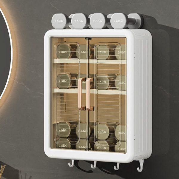 免安装壁挂式防水收纳盒卫生间厨房壁挂置物架双开门分层款收纳柜,收纳整理,壁式收纳盒,淘宝优惠券,粉丝福利购,淘宝优惠卷