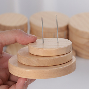 玩偶娃娃圆形固定底座站立支架钩针木头片针织毛线车载手工