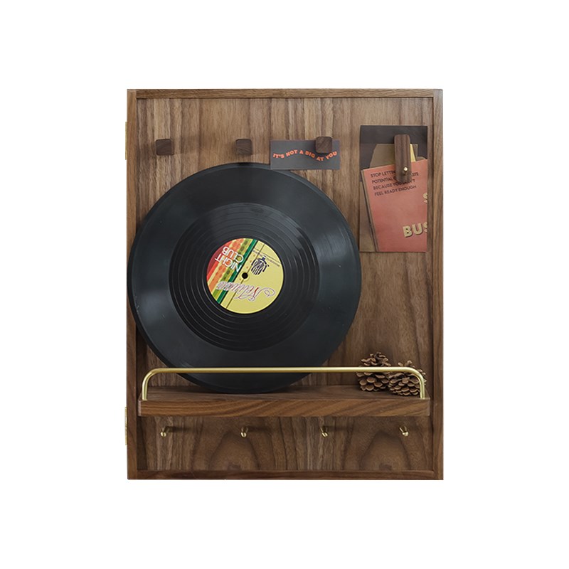 实木开合电表遮挡箱胡桃s木玄关收纳配电箱带挂钩推拉电闸箱置物