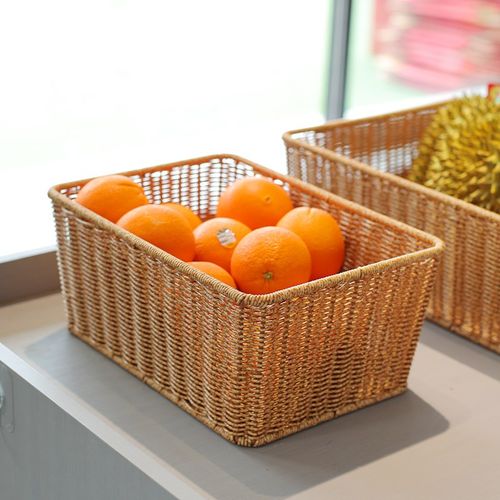 家好点水果筐仿藤编堆头篮超市陈列D筐果蔬展示筐面包收纳筐货架