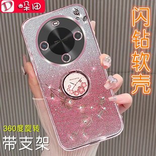 适用于华为畅享70X手机壳渐变闪钻女新款 BRE一AL80保护套指环支架5G70X曲屏全包高级防摔薄外壳网红透明硅胶O