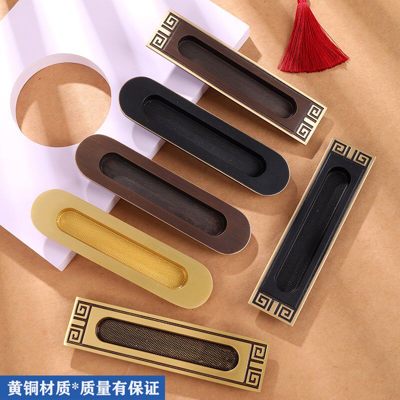 新中式全移门扣拉手推拉滑门书房厨房嵌入式暗藏简约隐形