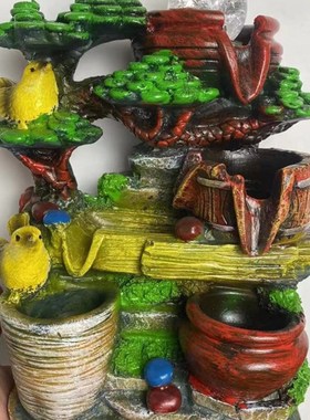 招财流水茶几循环水客厅生财创意家居装饰室桌面开业礼品