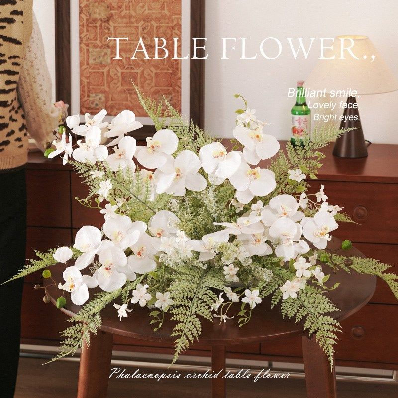 高端蝴蝶兰插花装饰花卉仿真花餐桌花摆花圆桌中间花艺假花,家居饰品,仿真花/假花,淘宝优惠券,粉丝福利购,淘宝优惠卷