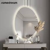 异形智能e化妆镜壁挂卧室梳妆台镜子挂墙不规则带灯发光梳妆镜