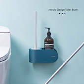 马桶刷无死角挂墙壁挂式 家用卫生间免打孔厕所刷子长柄壁挂清洁刷