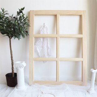 家居做旧窗框窗格背景道具橱窗甜点蛋糕花店拍摄布景壁饰