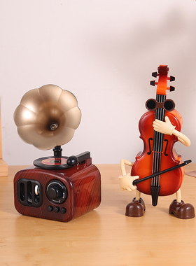 复古留声机音乐盒八音盒创意家居客厅玄关装饰品拍照道具