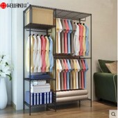 牛津布组装 加固组合钢架衣柜 衣橱 碳钢布衣柜 川井金属简易衣柜