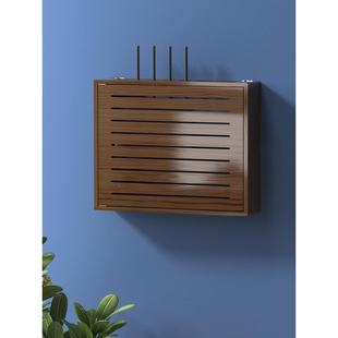 实木路由器收纳盒壁挂式客厅挂墙wifi木质信息多媒体装饰遮挡箱