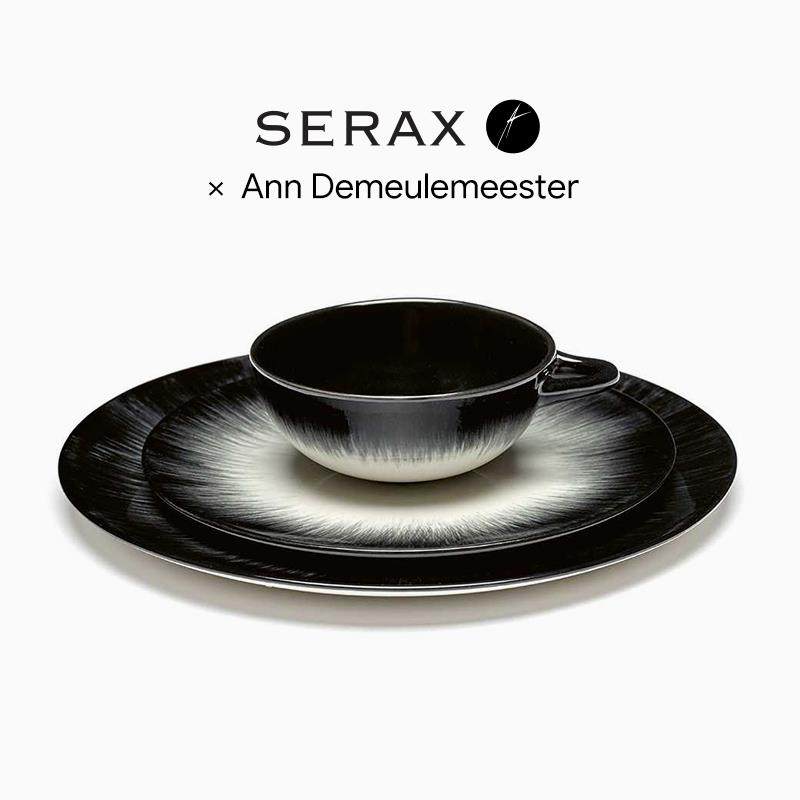 比利时Serax Ann Demeulemeester浓缩咖啡杯子碟陶瓷暗黑色拉花杯