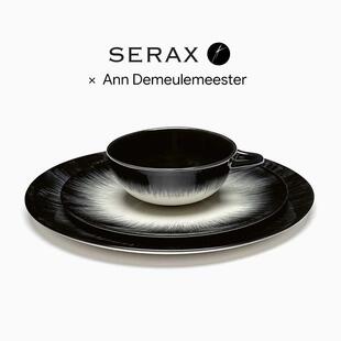 比利时Serax Ann Demeulemeester浓缩咖啡杯子碟陶瓷暗黑色拉花杯