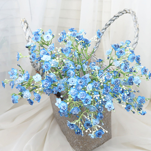 仿真花束高品质白色粉色手感软胶满天星客厅卧室装饰花艺假花摆件