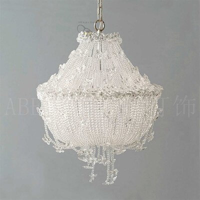 ABe爱贝灯饰 欧法式水晶蝴蝶吊灯 浪漫重工水晶公主女儿房卧室灯