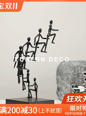 酒店售楼处样板房间电视玄关柜创意艺术人物摆件家居客厅软装饰品