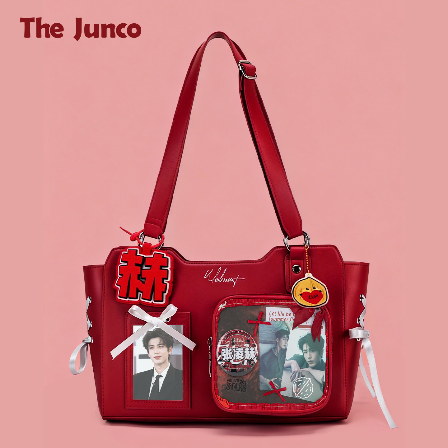 官方原创张凌赫痛包周边同款生日礼物小食量斜挎红色大容量包包女
