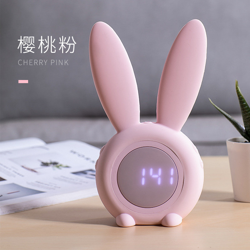 智能小闹钟创意个性懒人静音床头夜光学生用儿童专用可爱卡通女生