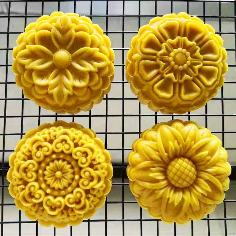 【羽毛花卉】月饼模具150克 200g手压式磨具mooncakemold