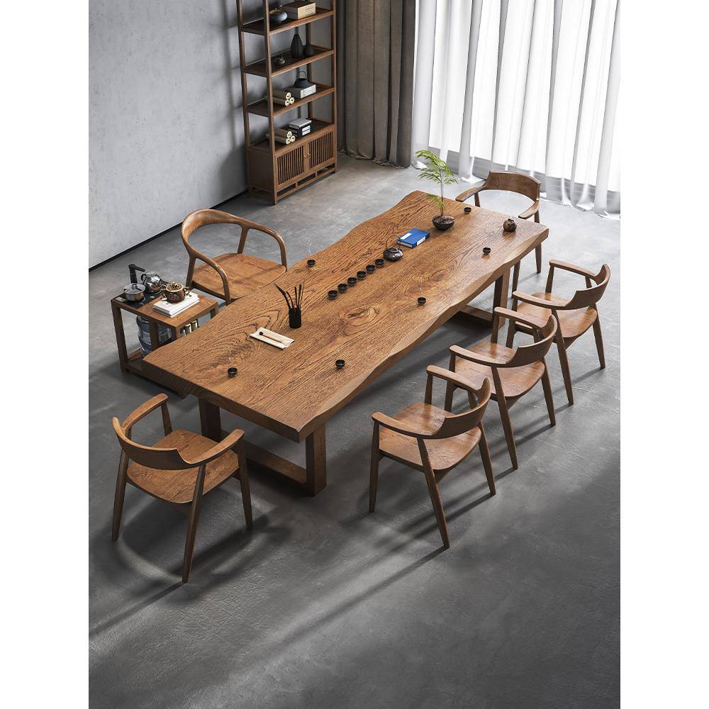 实木茶桌椅组合2025新款轻奢现代泡茶桌新中式办公室家用原木茶台