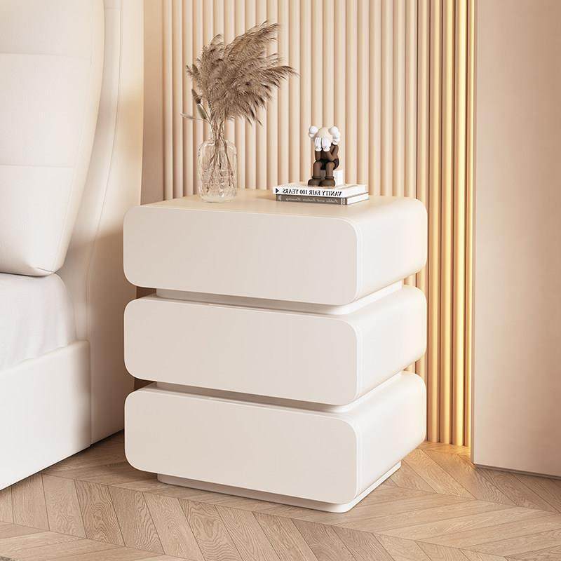 奶油风全实木三抽床头柜新款2025爆款卧室家用床边柜小型收纳柜,住宅家具,床头柜,淘宝优惠券,粉丝福利购,淘宝优惠卷