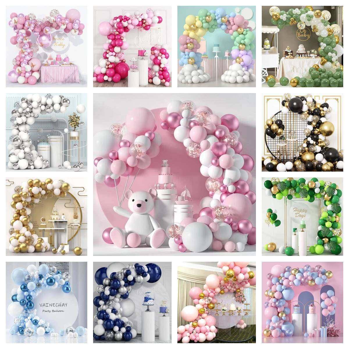 马卡龙气球套装场景布置气球拱门婚庆生日派对装饰店铺气球炼套餐