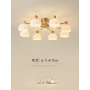 原木风格 风格 实木大厅主灯现代简约创意暖 纳维亚日式 客厅灯斯堪