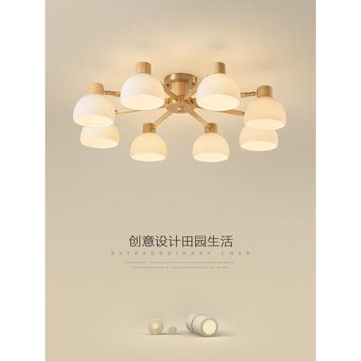 客厅灯斯堪的纳维亚日式风格原木风格实木大厅主灯现代简约创意暖