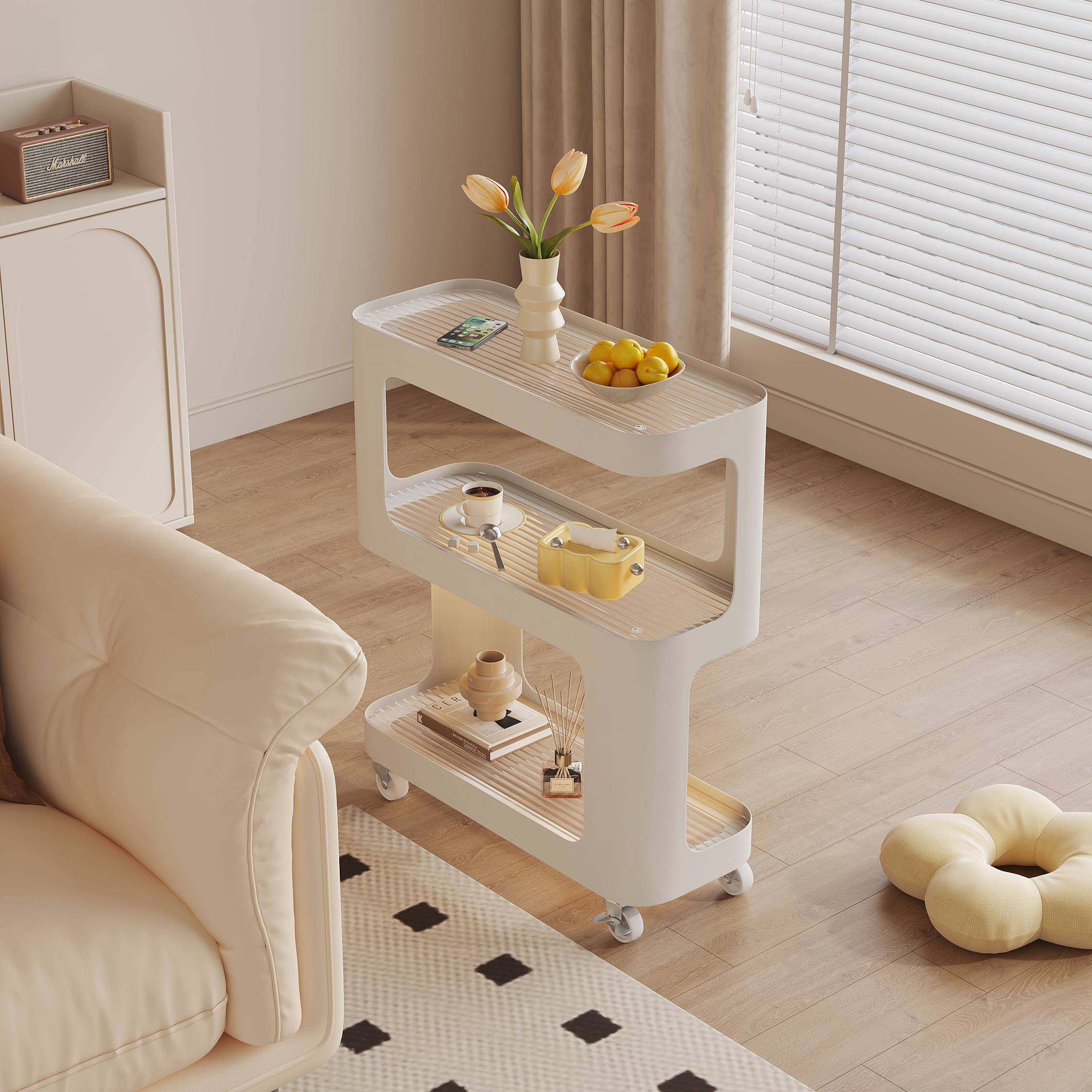 沙发边几边柜可移动茶几轻奢高级小桌子客厅小推车床头置物架侧边