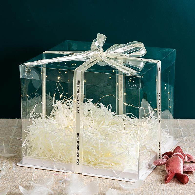高级仪式感礼盒透明生日礼物盒ins简约鞋盒空盒男女生礼品包装盒
