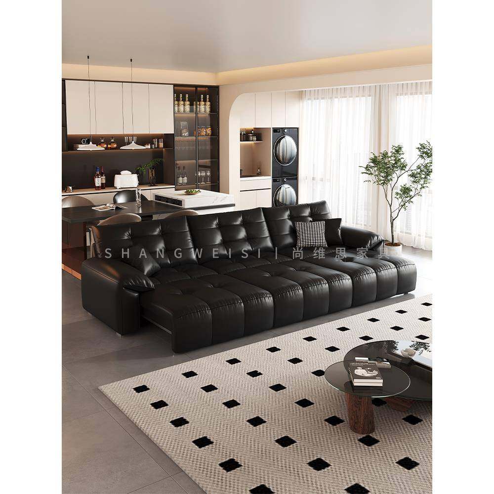 尚维思意式极简拉点软包零靠墙电动功能沙发简约客厅头层牛皮沙发,住宅家具,功能沙发,淘宝优惠券,粉丝福利购,淘宝优惠卷