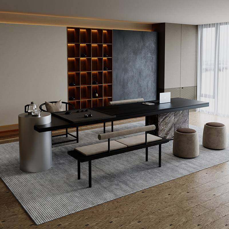 新中式北美黑胡桃木茶桌椅组合现代简约黑色高级感茶室办公泡茶桌,住宅家具,家用茶台/茶桌,淘宝优惠券,粉丝福利购,淘宝优惠卷