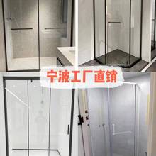 宁波淋浴房玻璃隔断定制304不锈钢极窄移门干湿分离卫生间推拉门