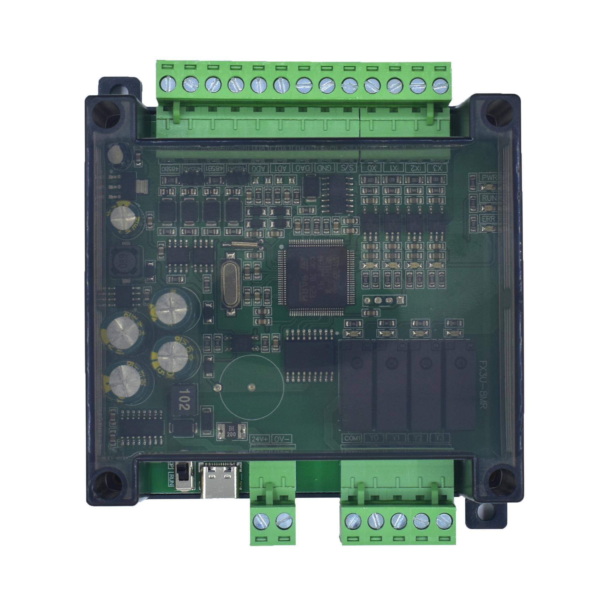 plc工控板国产可编程控制器fx3u-8/16/28/36/mt/mr简易模拟量脉冲