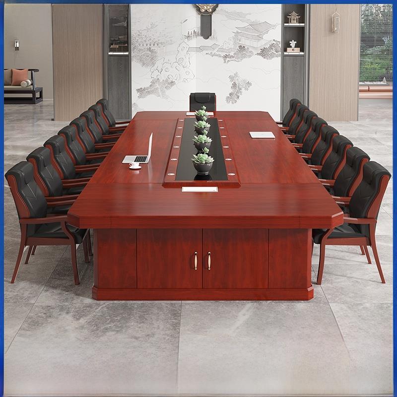大型会议桌、长桌、油漆培训桌、实木办公会议室、高端长方形洽谈