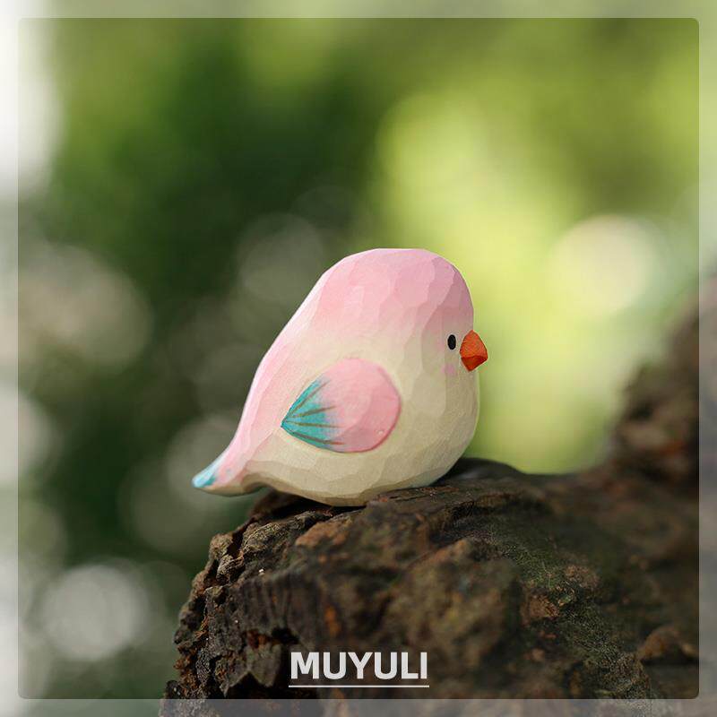 手工木雕鹦鹉丨解压办公室书桌工位电脑桌面摆件装饰小鸟礼物女生