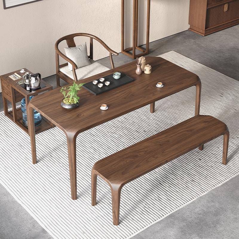 阳台胡桃木茶桌椅组合2025新款高端禅意功夫小户型家用办公泡茶台