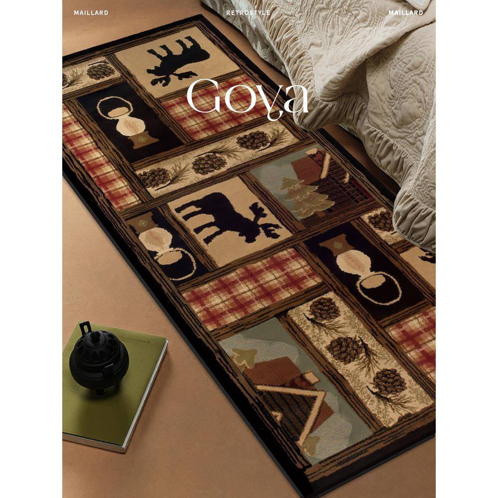 Goya美式覆古床边毯轻奢高级感中古风卧室法式沙发可擦免洗飘窗垫