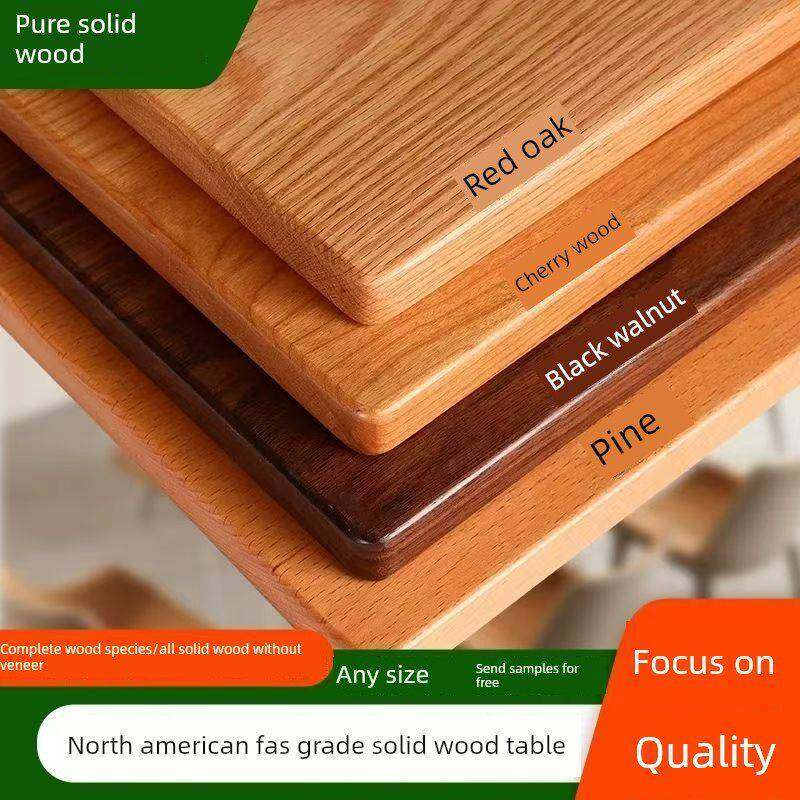 定制原木木板黑胡桃木老榆木樱桃木家用书桌实木办公桌餐桌板吧台