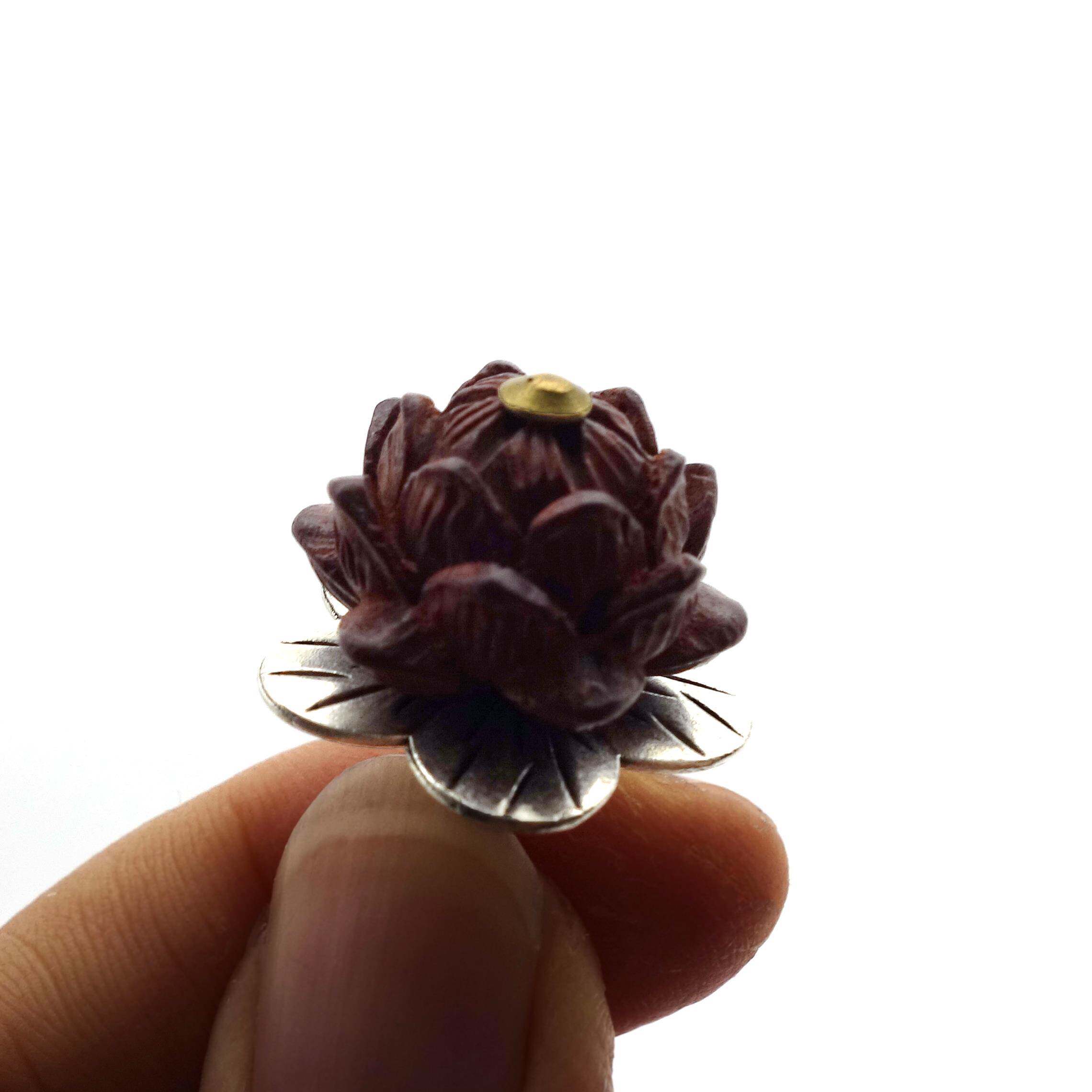 实木纯色莲花禅意木盖钮玻璃壶紫砂壶陶壶盖防烫手檀木梨木顶珠钮