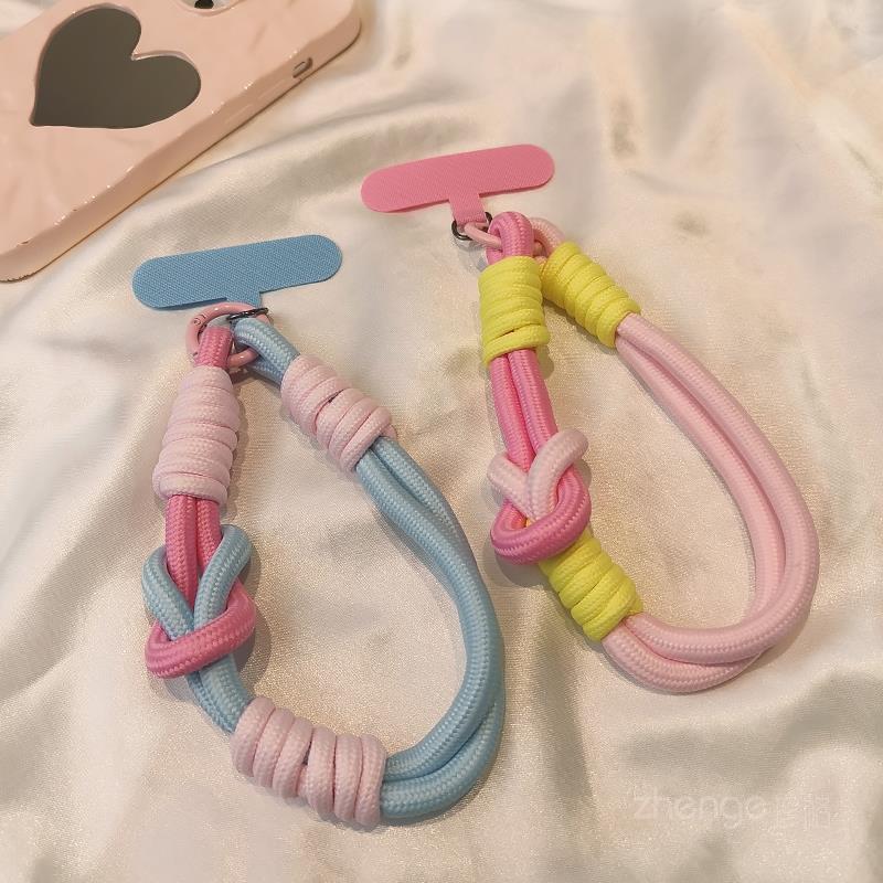 手机挂绳短款手腕多功能两用指环扣ins多巴胺户外挂链钥匙壳结实