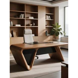 董事长办公室实木大板桌办公桌领导老总纯实木大班台老板桌带侧柜