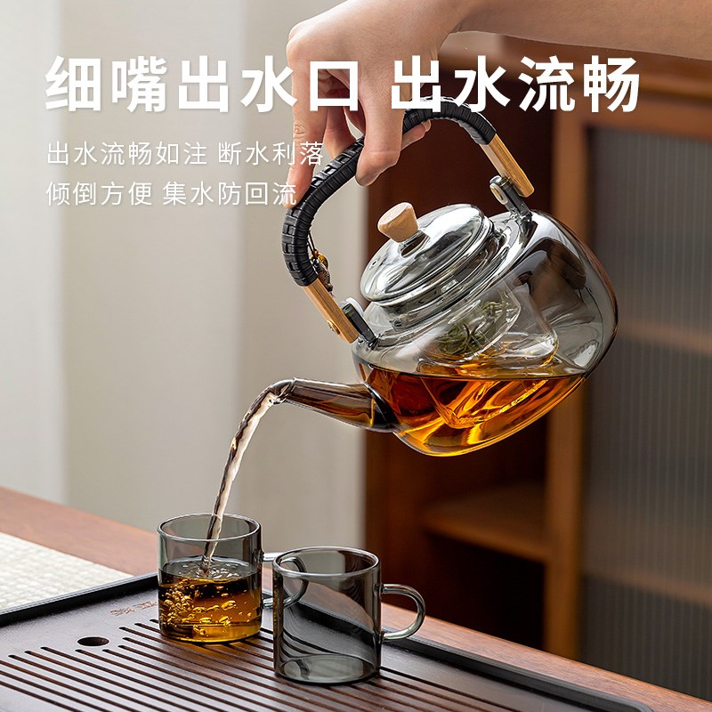 电陶炉煮茶器加厚玻璃泡茶壶新款小型围炉套装家U用烧水电热茶炉
