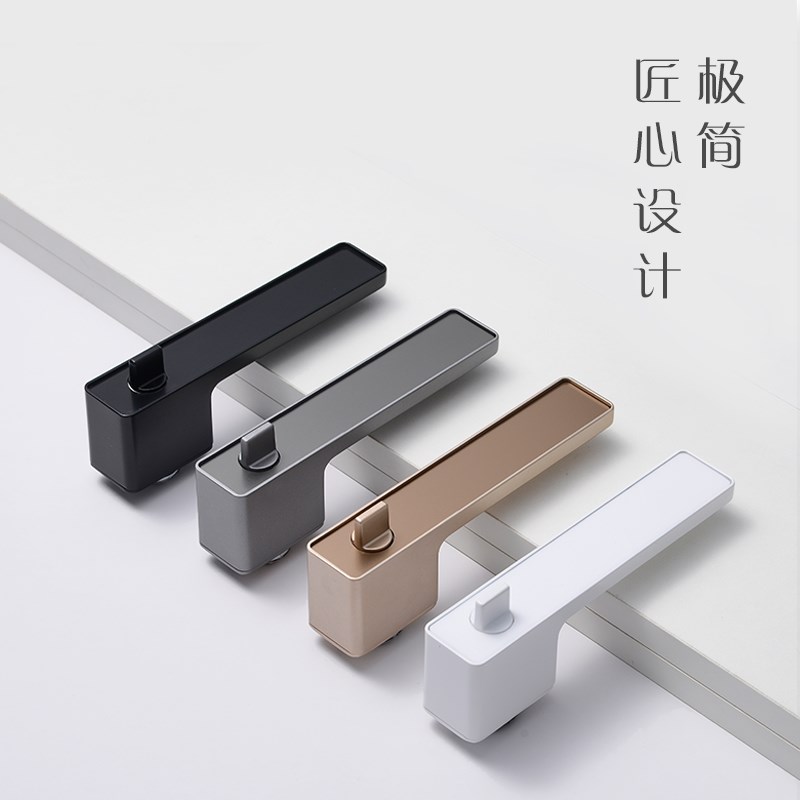 极简卧室房门锁暗藏钥匙一字木门锁极简生态磁吸锁现代简约木门锁