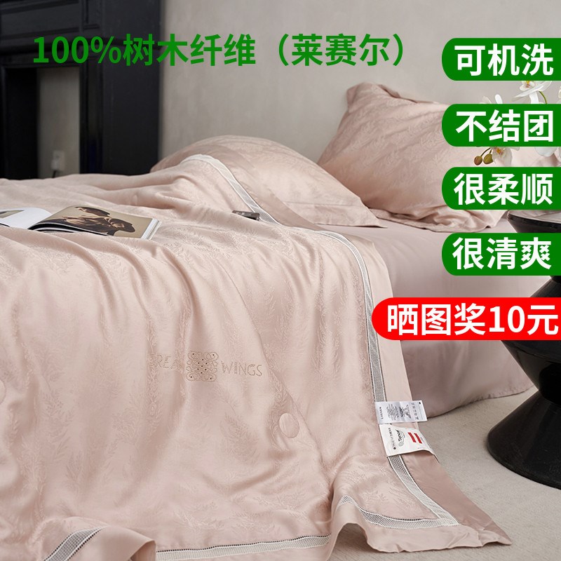 可机洗A类LF级100支兰精天丝莱赛尔夏被20%蚕丝被夏凉被2m四件套