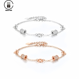 NY官方正品纯银925小蛮腰手链女轻奢小众玫瑰金色手饰情人节礼物