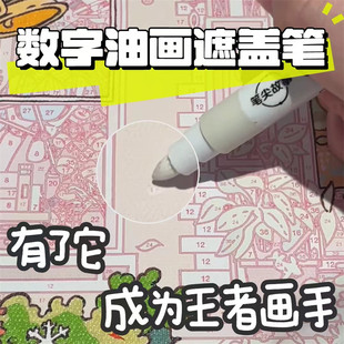 美术高光白笔绘画笔丙烯白色马克笔素描彩铅油画棒勾线涂改遮盖专用提亮记号笔儿童画画笔粗头油漆滑板涂写笔