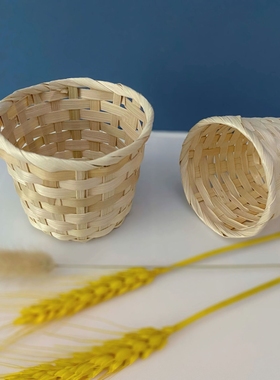 刺身摆盘装饰品手工竹编小篮子酒店菜品盘饰冷菜装饰点缀海鲜姿造